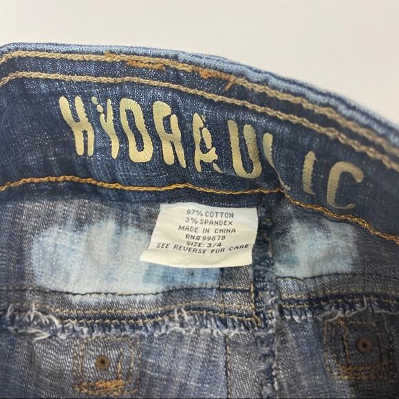 Hydraulic Custom Bleached Distressed Shorts Sz 3 - Picture 3 of 6